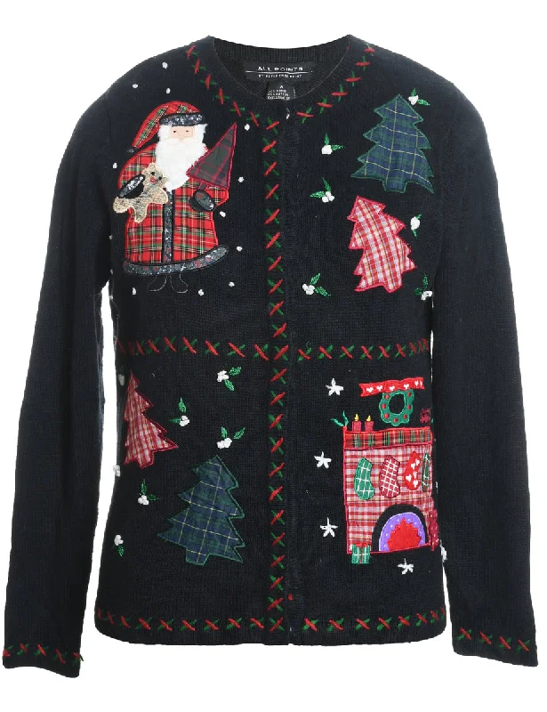 Santa Claus Christmas Cardigan - S Bright Pastel Dark