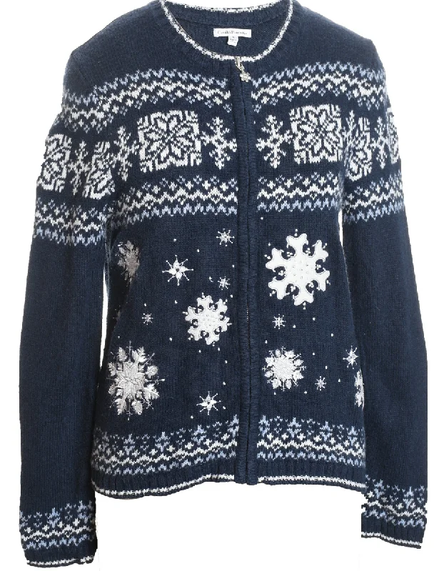 Snowfall Design Nordic Cardigan - S Hooded Cardigan Collared Cardigan Shawl Collar