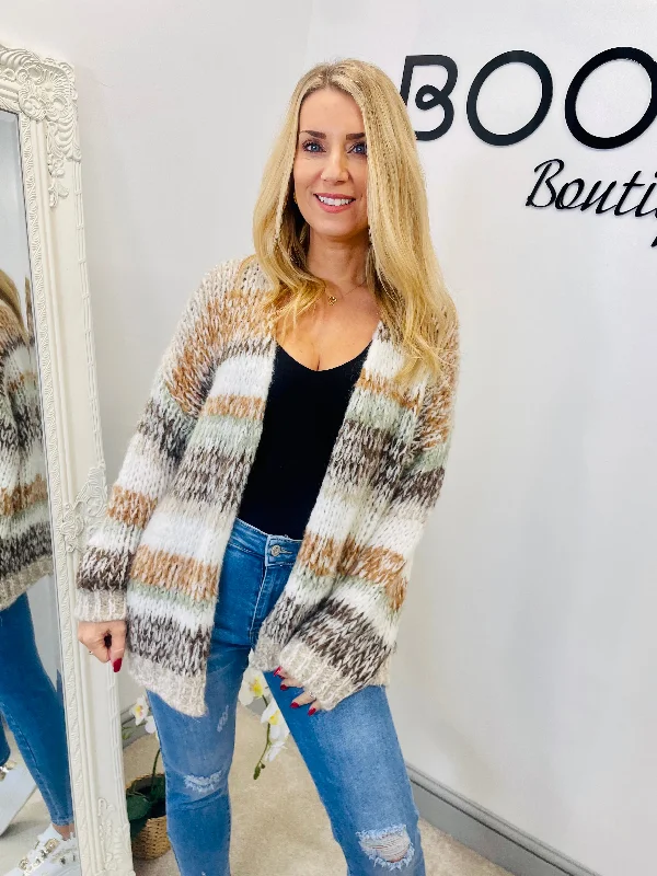 The DAIQUIRI stripe cardigan - 2 colours Terry Blend Velvet Blend Canvas Blend