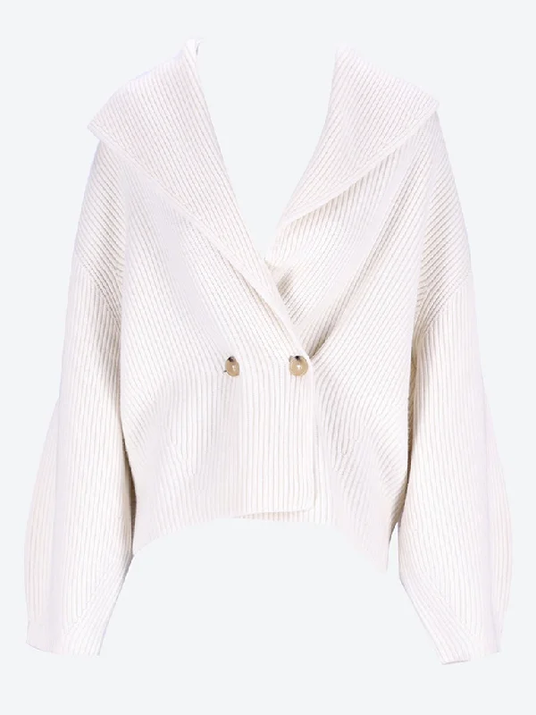 Shawl-lapel cardigan Zippered Front Buttoned Front Snap Front