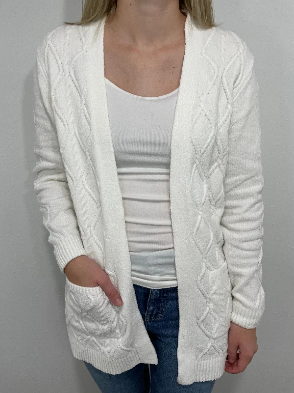 VELVETEEN OPEN KNIT CARDIGAN Iron Safe Non-Iron Wrinkle Free